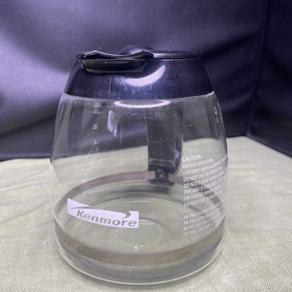 Kenmore 12 Cup Glass Coffee Carafe Replacement Pot Black Lid Handle OEM